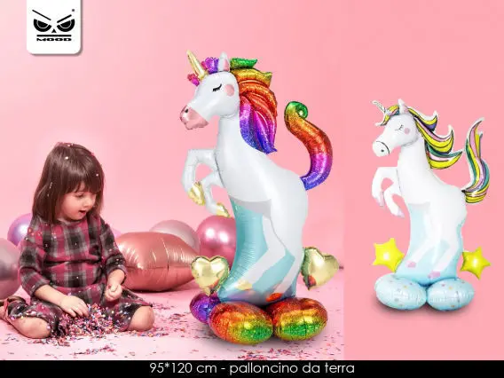 PALLONCINO UNICORNO DA TERRA 120 CM