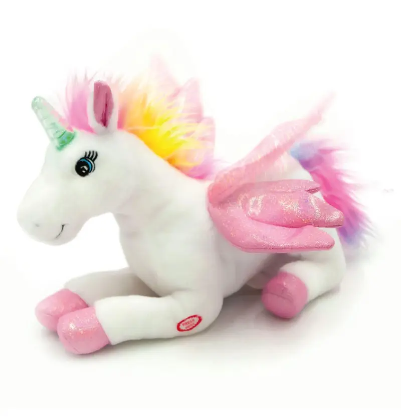 Unicorno alato con luci e musica