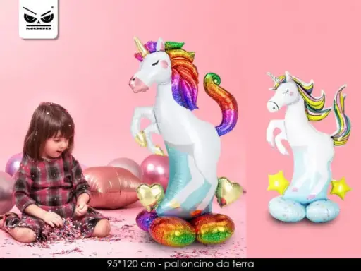 PALLONCINO UNICORNO DA TERRA 120 CM
