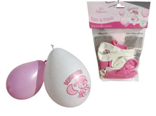 20 PALLONCINI ROSA BATTESIMO
